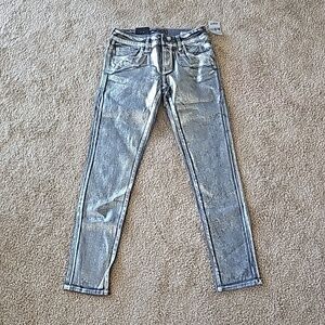 Mavi Serena Ankle Low Rise Super Skinny Silver Jeans